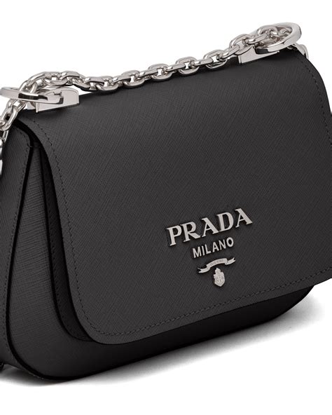 prada saffiano cuir leather handbag black|Prada odette saffiano.